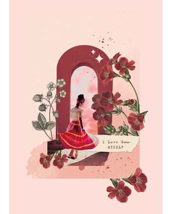 Kolaż/plakat z afirmacją POZIOMKA, Focusy