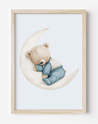 Plakat Na Ścianę Dla chłopca Niebieskie misie nr. 16, Dekoracjan