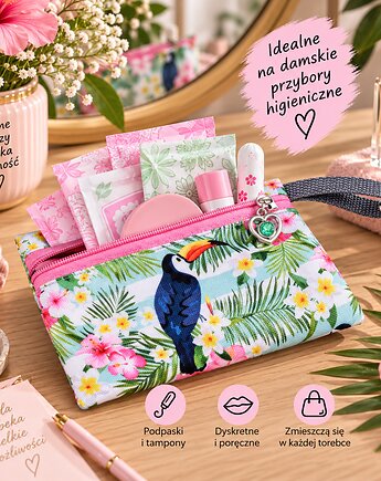 Etui do torebki etui na przybory higieniczne damskie etui tukan, Uszyciuch