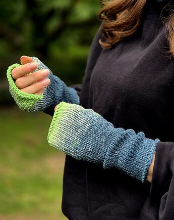 Z limonką / mitenki, agat handmade