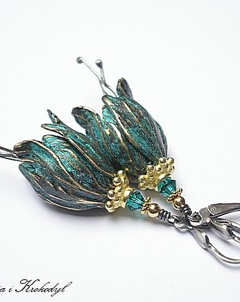 Kolczyki Swarovski Antyczne dzwonki -blue patina, Katia i krokodyl
