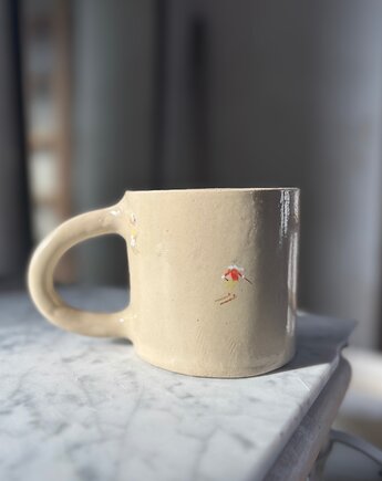 Duży Ceramiczny Kubek Handmade 450 ml z Narciarzami Courchevel, Maison Fragile