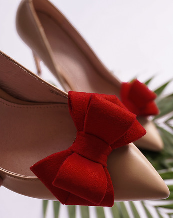 Klipsy do butów Coquet - Kokardy 3D L / Red Suede, Coquet