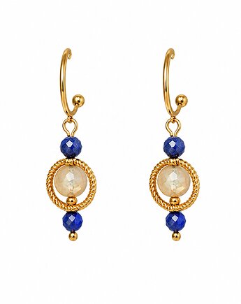 Kolczyki pozłacane fantazyjne lapis lazuli, NESSING handmade