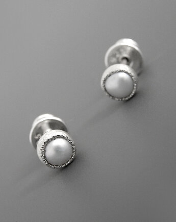 Kolczyki z białą perłą, srebro, Pastelove Jewelry