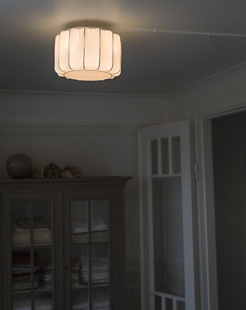 Lampa sufitowa Iris z białym, bawełnianym kloszem 30 cm, Elado