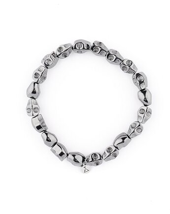 Męska bransoletka grafitowe małe czachy - wojownik, Kulka Bransoletki