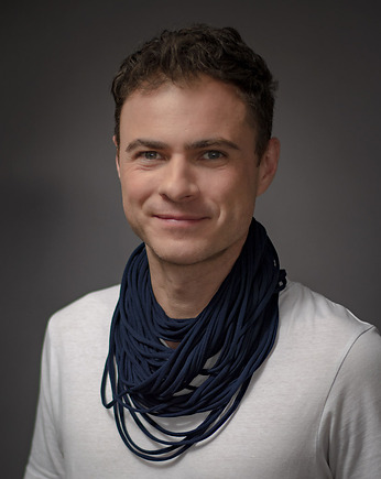 Naszyjnik dzianinowy - ciemny granat (unisex), milita nikonorov