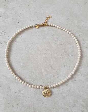 Naszyjnik ANTYK  jaspis river, surowy mosiądz, modesign