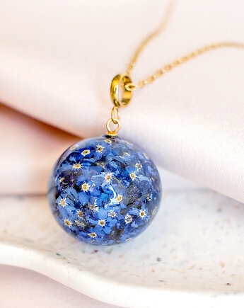 Wisiorek z niezapominajkami, nature gift