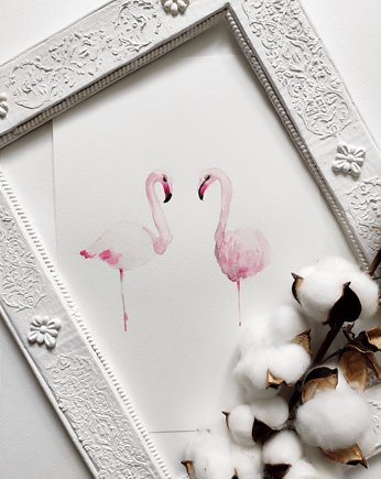 Akwarela flamingi, Wiktoria Borys Art