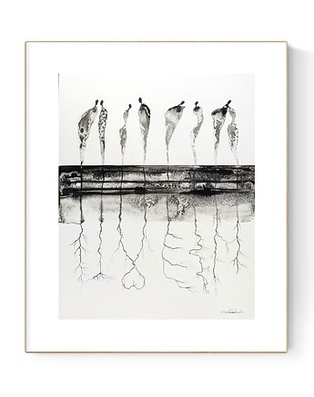 Grafika 40X50 cm wykonana ręcznie, MiniMalArt