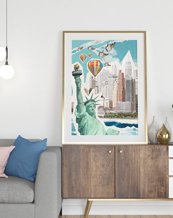 Plakat AMERICAN DREAM (KOLAŻ), Agnieszka Osiecka RYSUJĘ BO SIĘ NUDZĘ