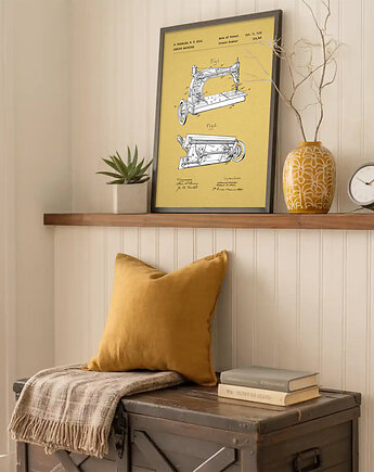Maszyna do szycia - plakat 50x70 cm - patent, minimalmill