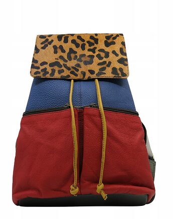 Plecak damski skórzany pojemny kieszenie regulowane szelki kolorowy OLIVKA, Olivka Warsaw