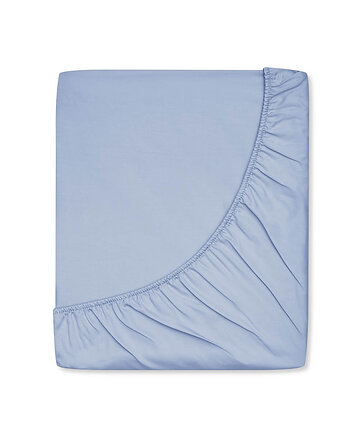 Prześcieradło satynowe z gumką ice blue, White pocket