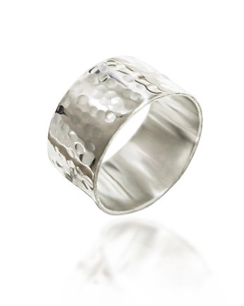 Srebrna młotkowana obrączka, srebro 925, Toros Design