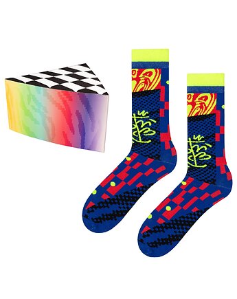 Kolorowe skarpetki UV świecące w ultrafiolecie, unisex, bawełniane, prezent, ZOOKSY