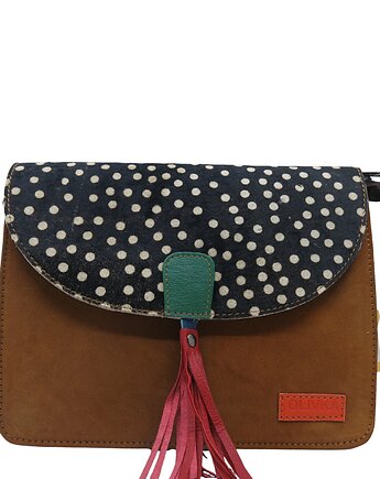 Torebka klasyczna elegancka skórzana zamszowa elegancka klapka wzór OLIVKA, Olivka Warsaw