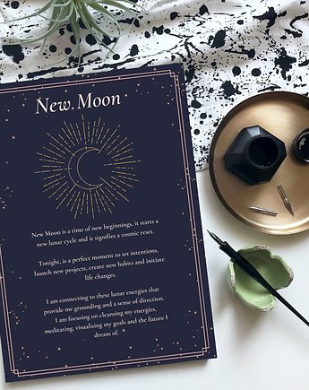 Karty do afirmacji ceremonii nowiu księżyca NEW MOON, KOANEA