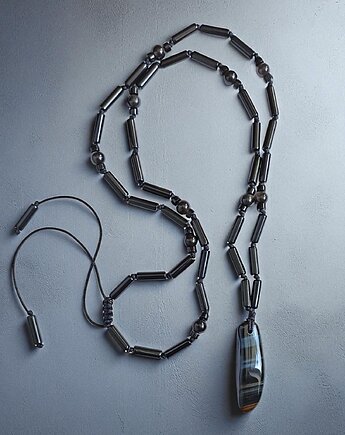 UNIKAT: sokole oko - OBFITOŚĆ, BOGACTWO, SPOKÓJ : naszyjnik męski, kaktusia