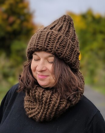 Wełniana czapka zimowa peruvian WOOLY czekolada