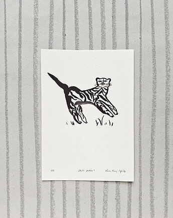 Mała grafika z tygrysem "Dziki jestem", ilustracja tygrys, kasiakucwaj