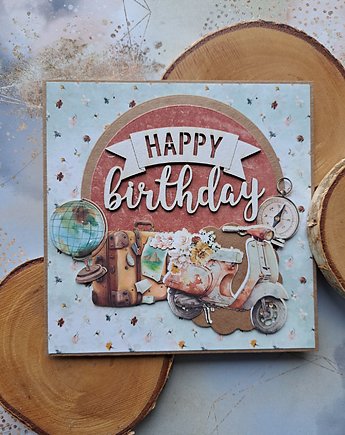 Kartka urodzinowa dla podróżnika/podróżniczki, Kartkodzielo