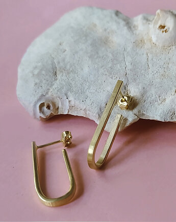 Kolczyki Pablo U - srebro 925 pokryte 24 K złotem, Friedman Jewelry