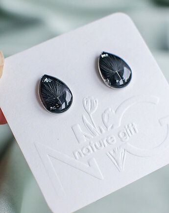 Kolczyki sztyfty z rzęsek dmuchawca, nature gift