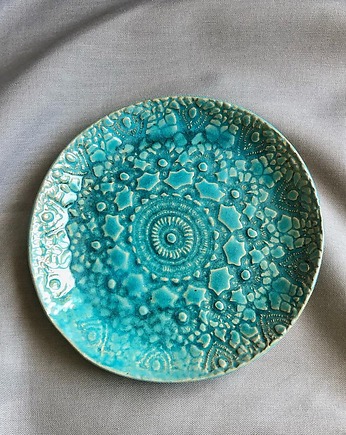 Talerzyk ceramiczny Turkus Koronka 1, Gleeme