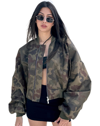 Krótka kurtka typu bomber camo, REST Factory