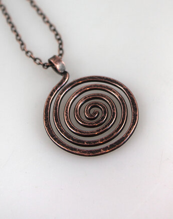 Spiralny zawijasy - miedziany wisior, Caltha