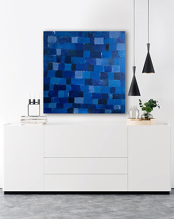 Unikalny obraz abstrakcyjny 80x80 "Mozaika Nocy", Asia Swoboda