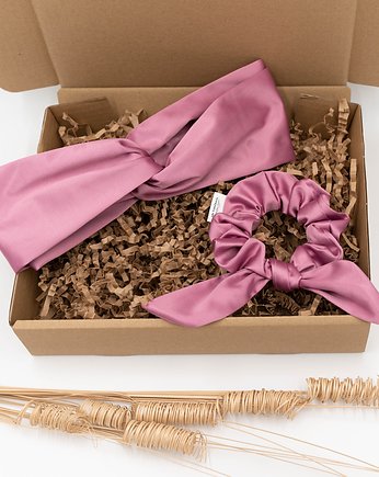 Zestaw do włosów satyna bawełniana, wu handmade
