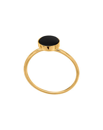 Pierścionek/DROPS/złocony/onyks, Daria Siwiak Jewellery