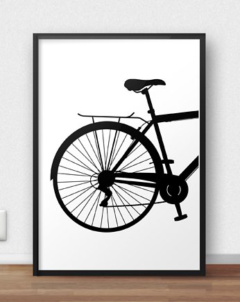 Plakat z tyłem roweru miejskiego, scandiposter