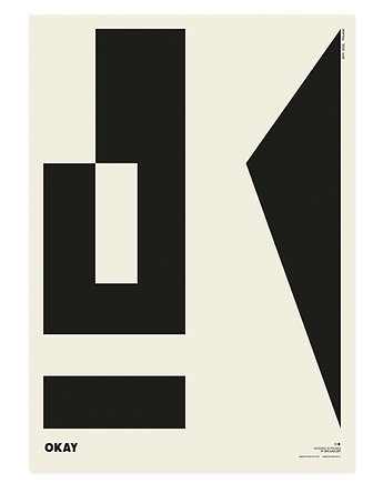 Plakat abstrakcyjny, abstrakcja, geometria, typografia - Okay,Ok, Galeria EMU