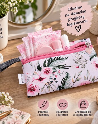 Etui do torebki etui na przybory higieniczne damskie etui kwiaty, Uszyciuch