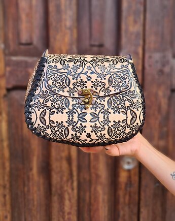 Torebka skórzana ręcznie robiona Margarita Beżowa, SempreArte