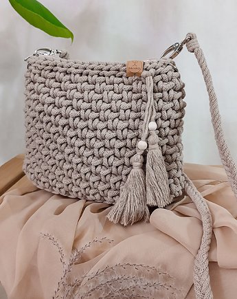 Torebka ze sznurka City bag - piaskowa, Damariz