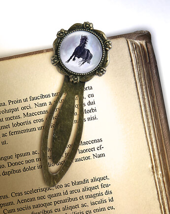 Zakładka do książki - Czarny koń - klips, brąz, yenoo