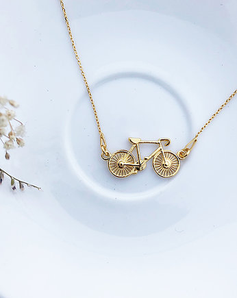 Naszyjnik z rowerem, złoty rower, Anemon Atelier