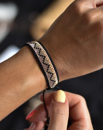 Tkana bransoletka - beżowa, Art Vision