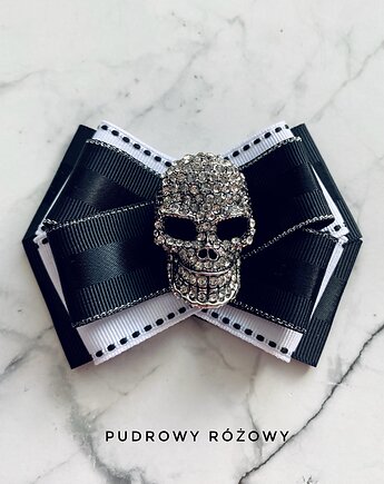 Niesamowita Brosza z Czaszką wysadzaną kryształkami, Pudrowy Różowy