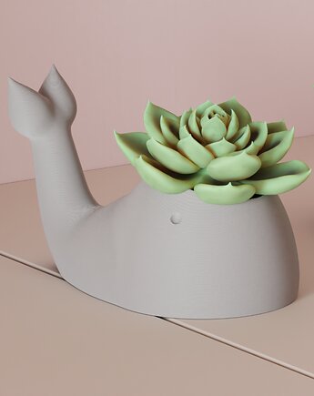 Doniczka WHALE, osłonka na rośliny, sukulenty, POLY STUDIO