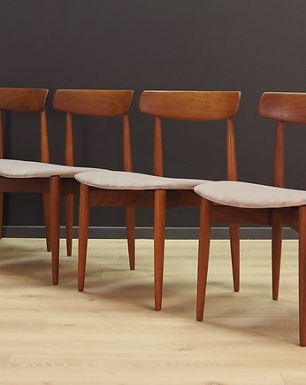 Komplet czterech krzeseł, duński design, lata 60, HENRY WALTER KLEIN, Przetwory design
