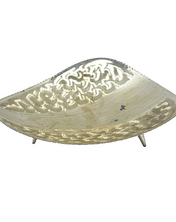 Vintage platerowana patera na nóżkach liść posrebrzana Niemcy lata 70., Good Old Things