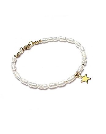 Pearls /white/ perły naturalne vol. 2-bransoletka, KiKa pracownia