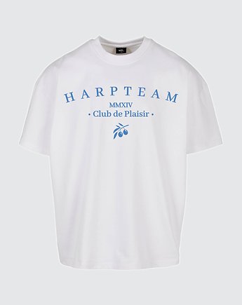 T-shirt BOXY fit super heavy biały, HARP TEAM